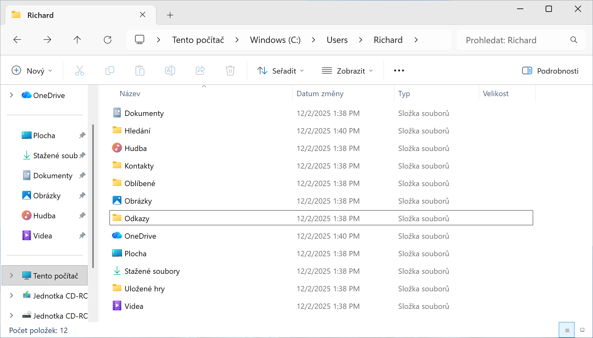 Otevření složky v Průzkumníku Windows - Základy Windows