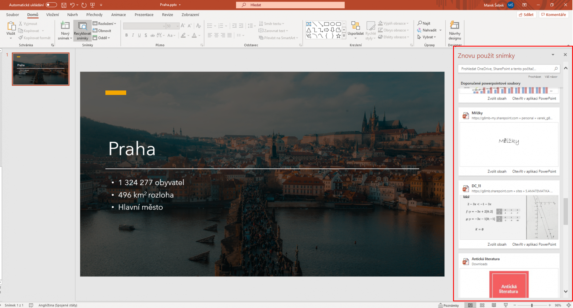 Znovupoužítí snímků - Základy Microsoft PowerPoint