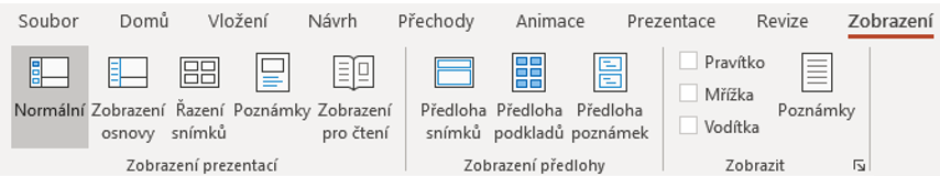 Karta Zobrazení - Základy Microsoft PowerPoint