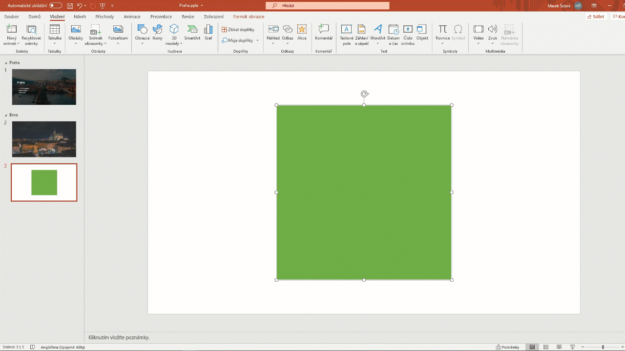Ukázka úpravy bodů obrazce - Základy Microsoft PowerPoint