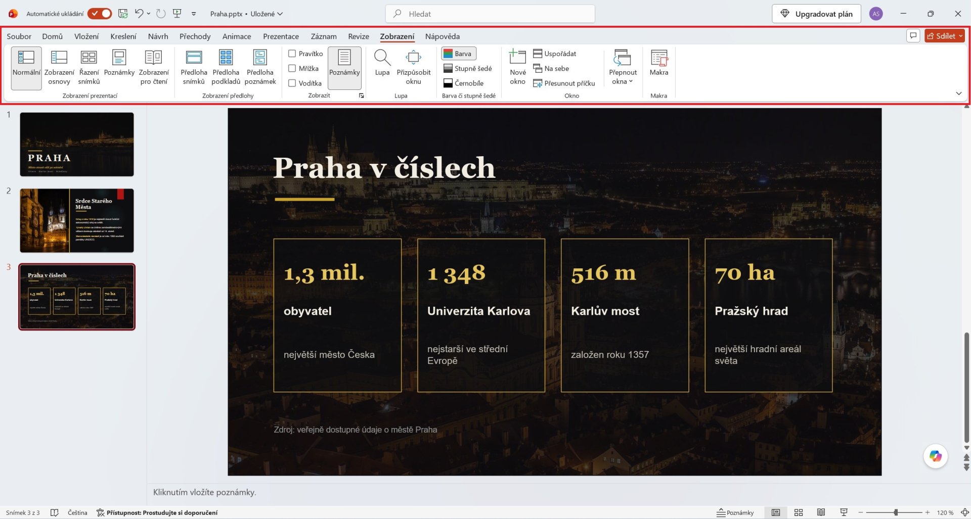 Karta Zobrazení v Microsoft PowerPointu - Základy Microsoft PowerPoint
