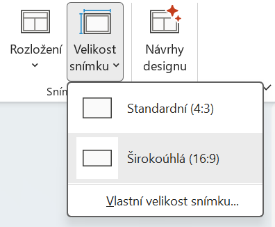 Nastavení velikosti snímku v Microsoft PowerPointu - Základy Microsoft PowerPoint