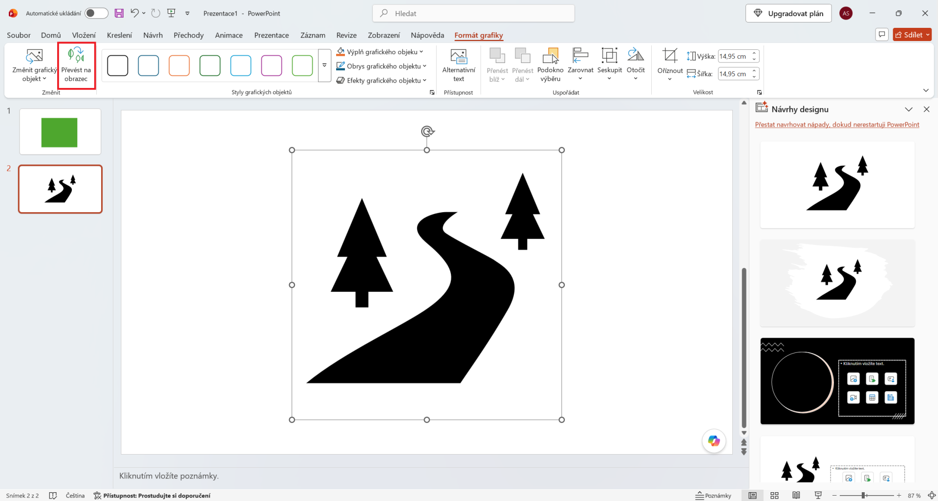 Převedení ikony na obrazec - Základy Microsoft PowerPoint