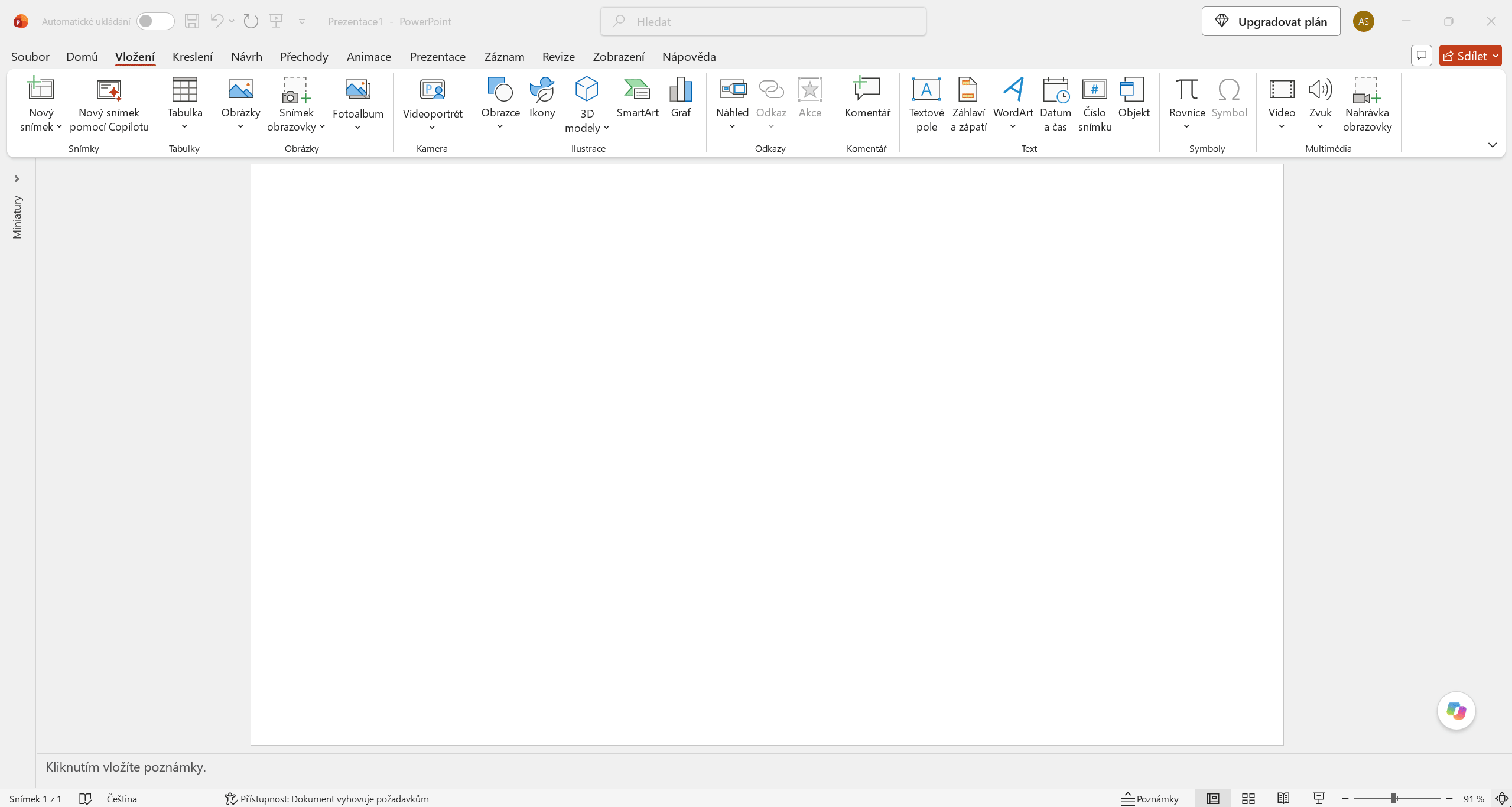 Vložení grafu z karty Vložení v Microsoft PowerPointu - Základy Microsoft PowerPoint