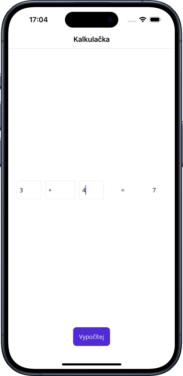 Kalkulačka na iOS vertikálně - .NET MAUI - Multiplatformní aplikace v C# .NET