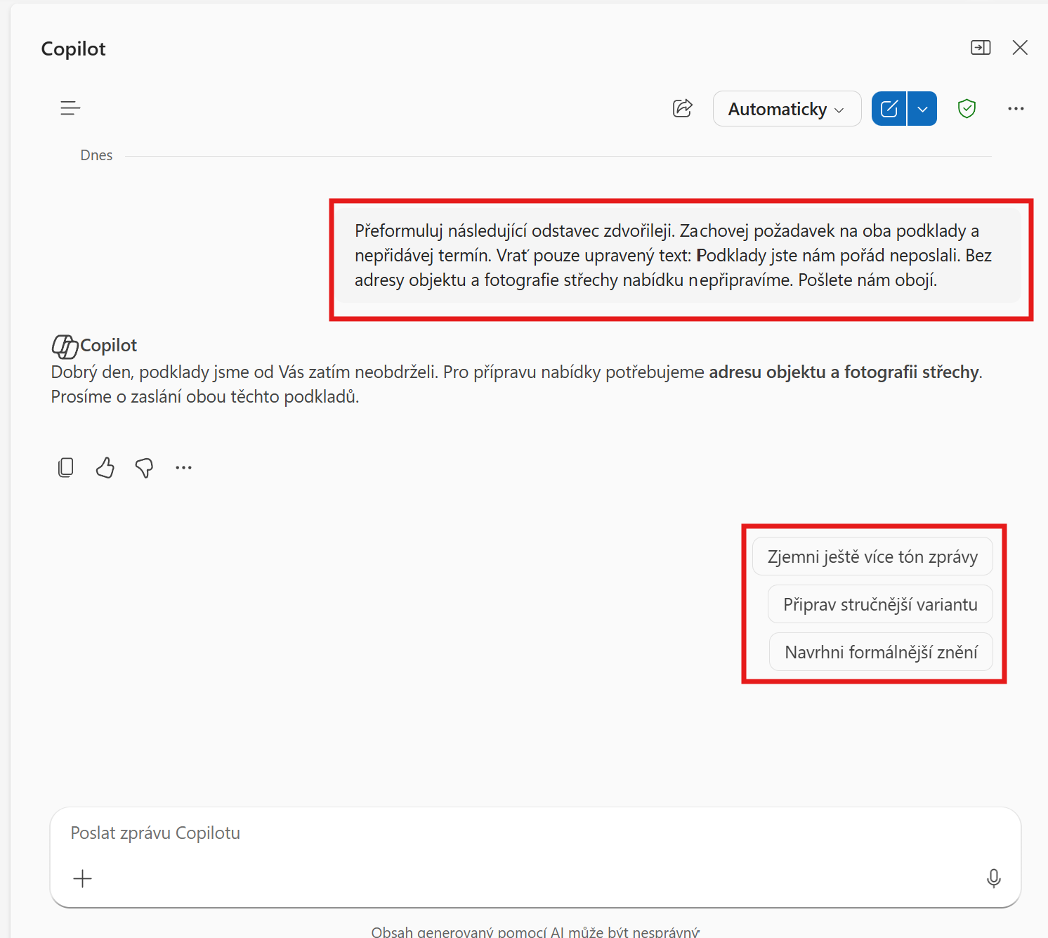Outlook New – přeformulování - Microsoft Outlook