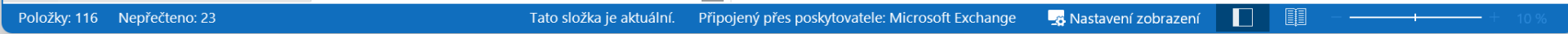 Outlook Classic – stavový řádek s informacemi o připojení - Microsoft Outlook