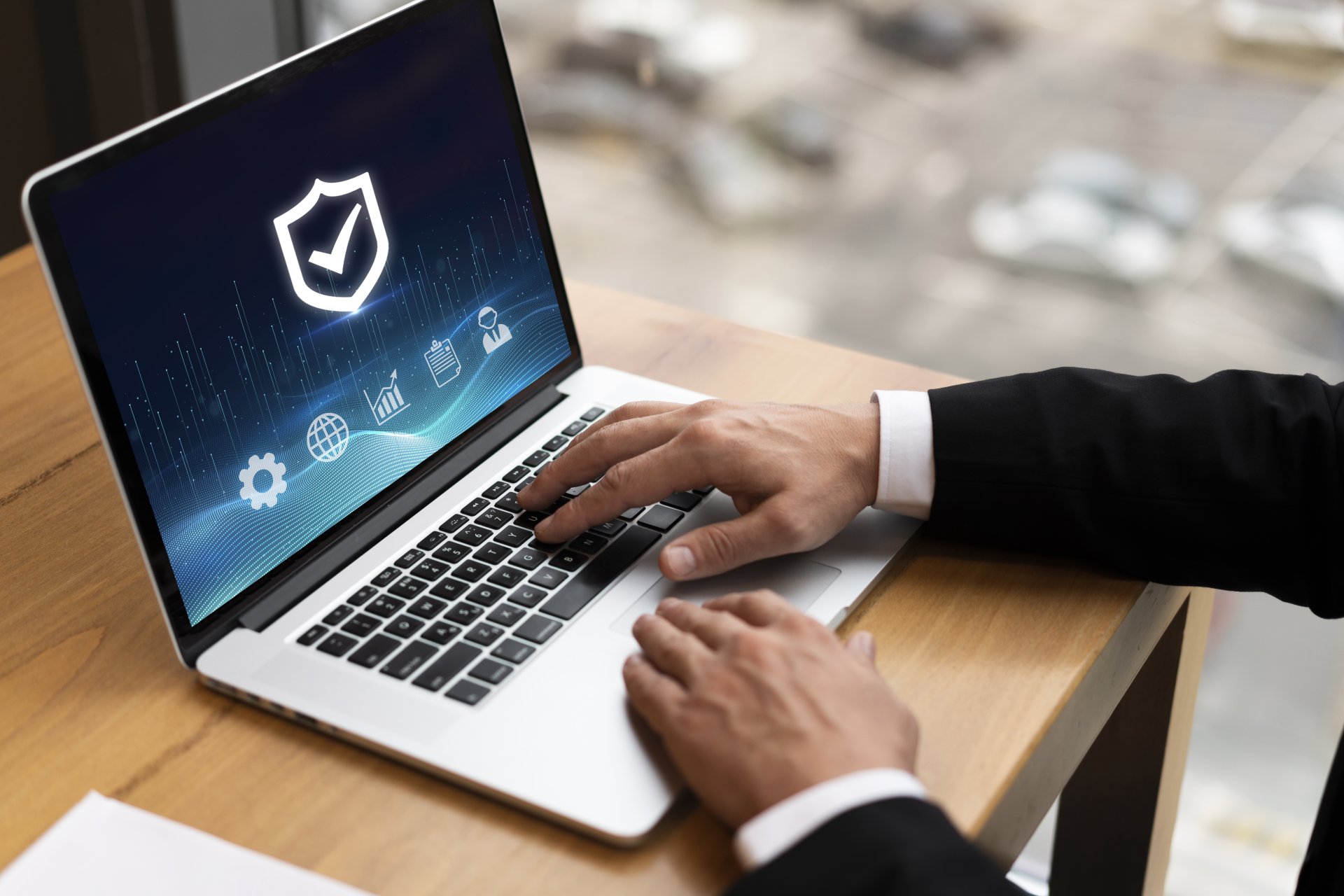 Ilustrační foto laptopu se zabezpečeným obsahem - GDPR kompletně a lidsky