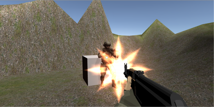 Střelba na model nepřítele v Unity 3D