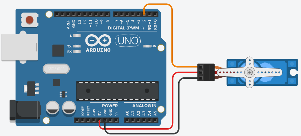 Zapojeni-servo-motor - Arduino - Hardware