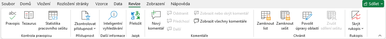 Karta Revize v Microsoft Excel - Základy Microsoft Excel