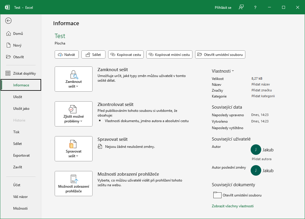 Karta soubor v Microsoft Excel - Základy Microsoft Excel