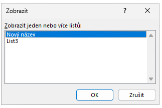 Zobrazení skrytého listu - Základy Microsoft Excel