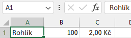 Ukázka zápisu měny - Základy Microsoft Excel