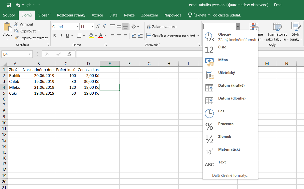 Jak vložit buňku v Excelu?
