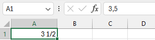 Ukázka zápisu zlomku - Základy Microsoft Excel