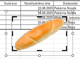 Nastavení oříznutí pomocí černých rysek - Základy Microsoft Excel