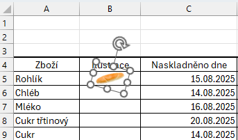 Ukázka otočení obrázku - Základy Microsoft Excel