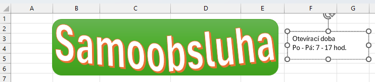 Vložené textové pole v listu - Základy Microsoft Excel