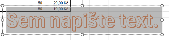 Vložený WordArt v listu - Základy Microsoft Excel