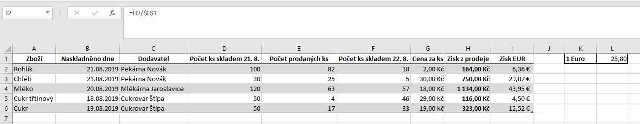 Základy Microsoft Excel