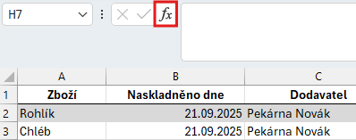 Tlačítko Vložit funkci v Excelu - Základy Microsoft Excel