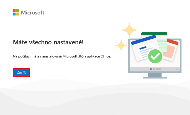 Dokončení instalace - Základy Microsoft Excel