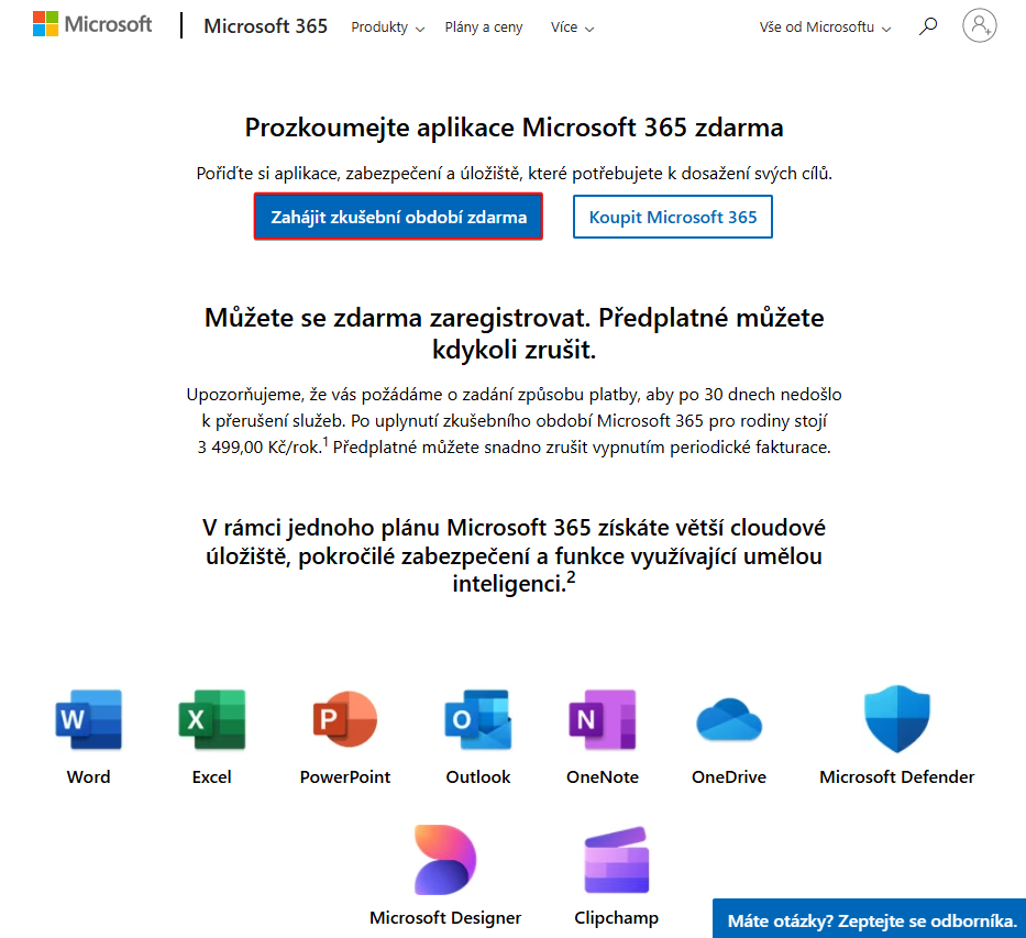 Nabídka zkušební verze Excelu - Základy Microsoft Excel