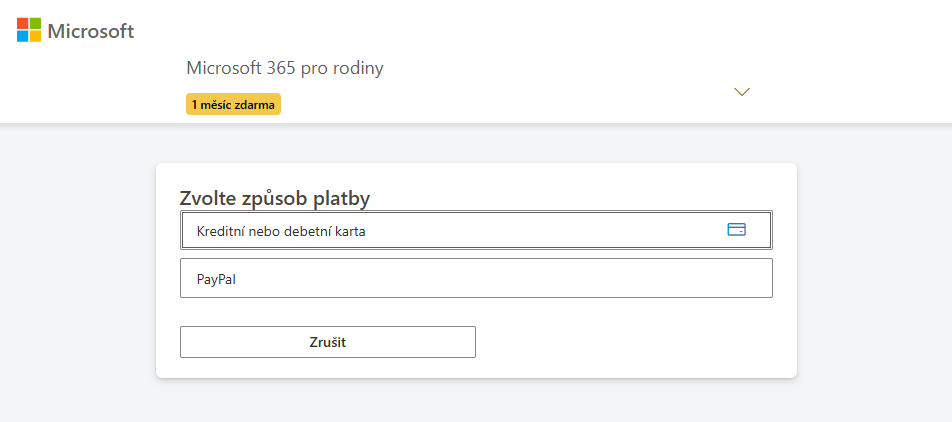 Výběr platební metody - Základy Microsoft Excel