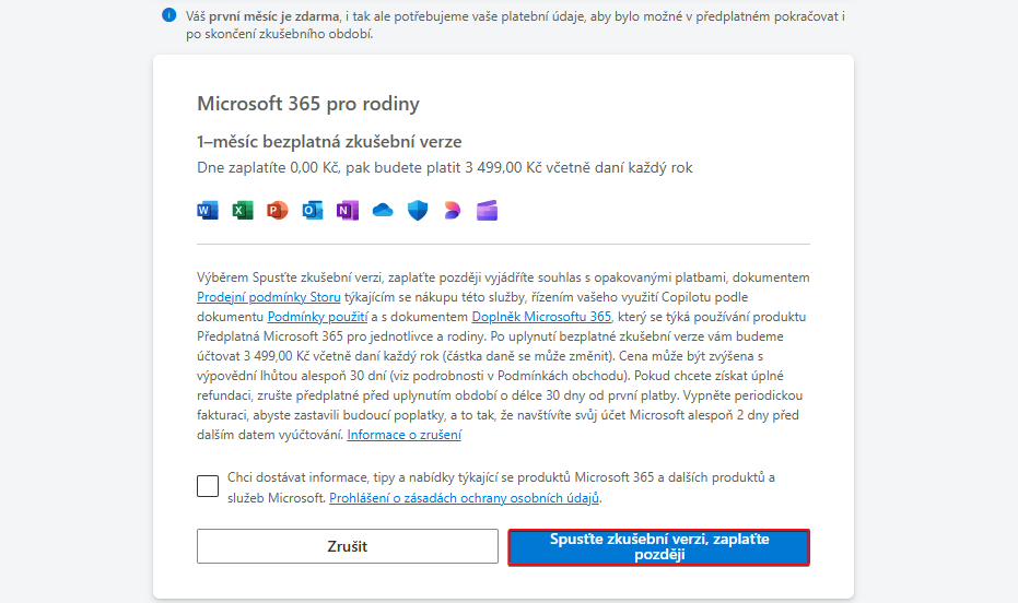 Spuštění bezplatné verze - Základy Microsoft Excel