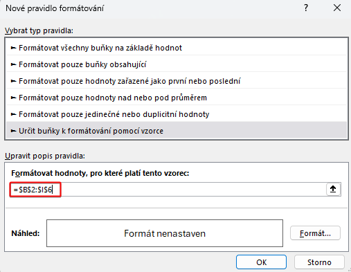 Zadání oblasti buněk celé tabulky v dialogu - Microsoft Excel pro pokročilé