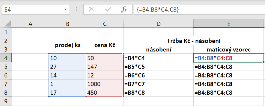 Maticové násobení v Excelu - Microsoft Office