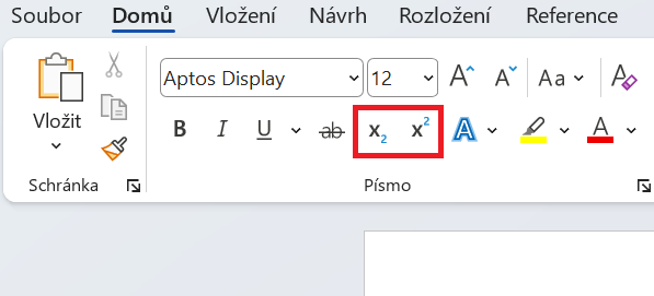 Volba pro nastavení indexů - Základy Microsoft Word a Copilot