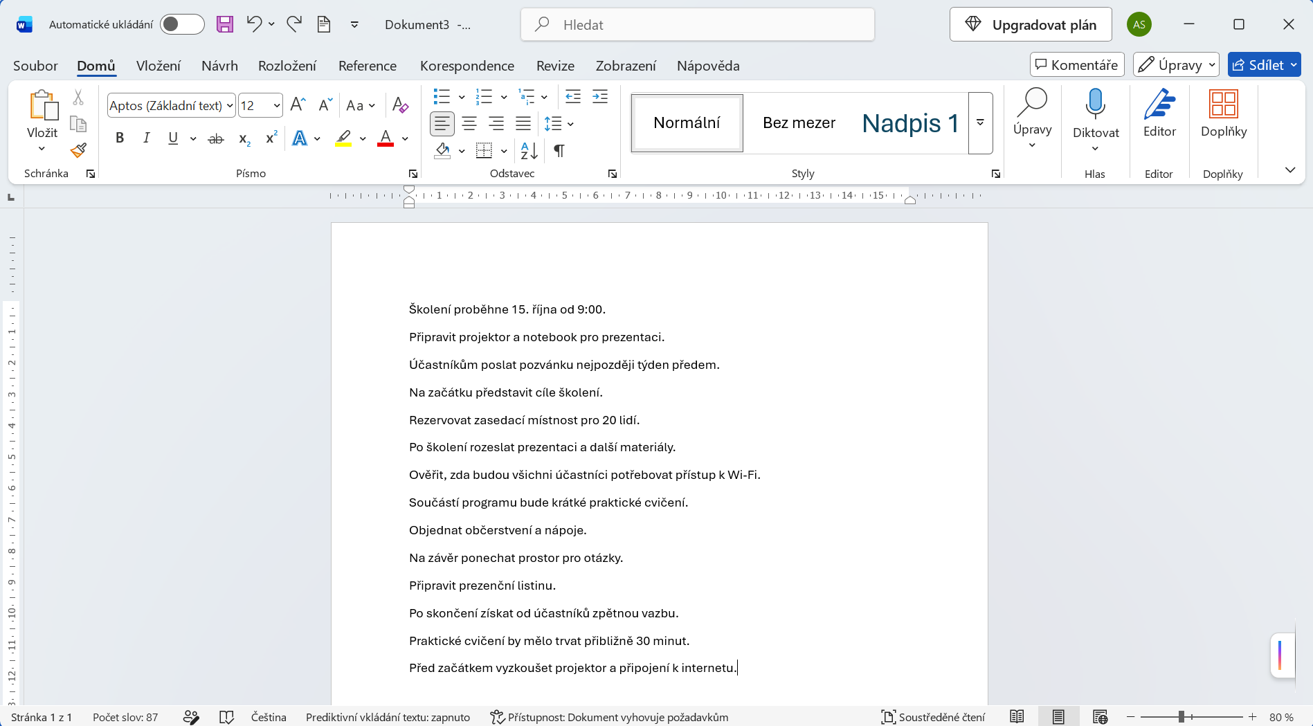 Neuspořádané poznámky k přepracování - Základy Microsoft Word