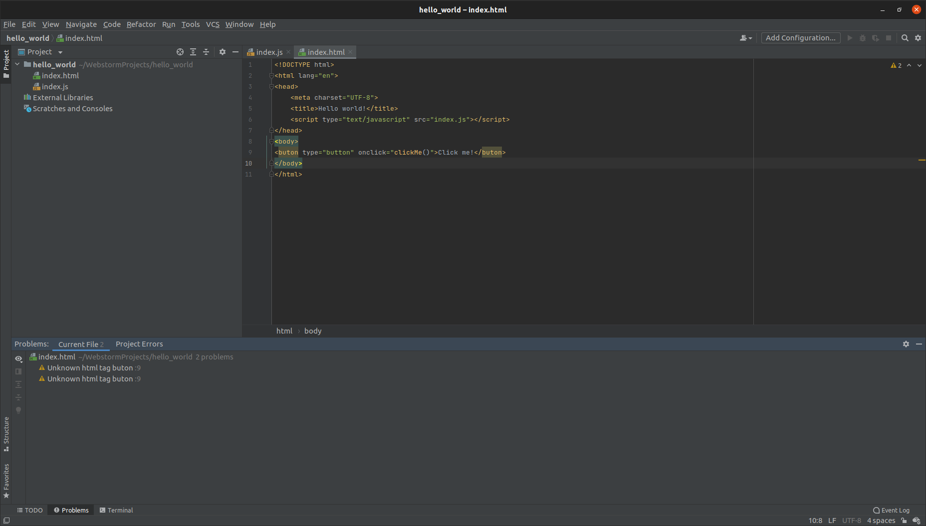 Problem - Visual Studio Code, WebStorm a debuggování JS