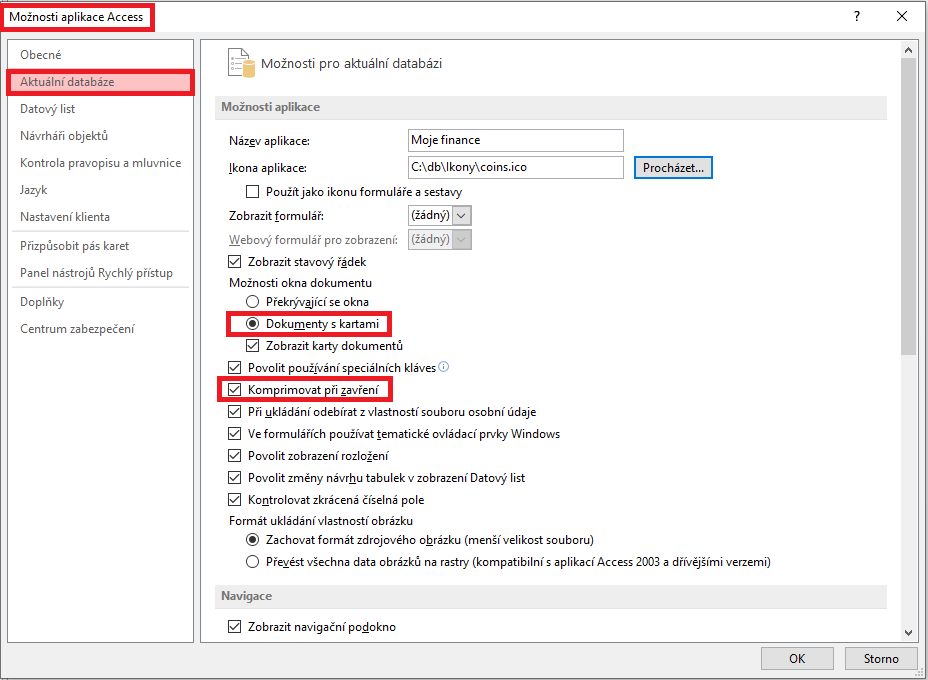 Osobní finance v MS Access