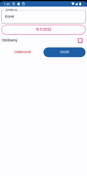 Vzhled obrazovky pro přidání nebo úpravu osob seznamu - Tvorba UI v Jetpack Compose