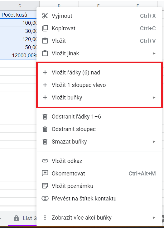 Základy - Google Tabulky (Sheets)