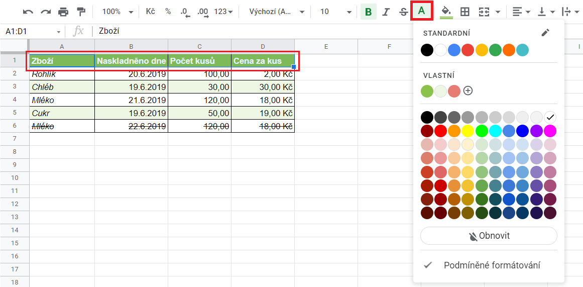 Základy - Google Tabulky (Sheets)