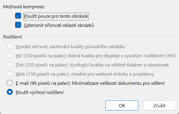 Nastavení komprese obrázků v PowerPointu - Základy Microsoft PowerPoint