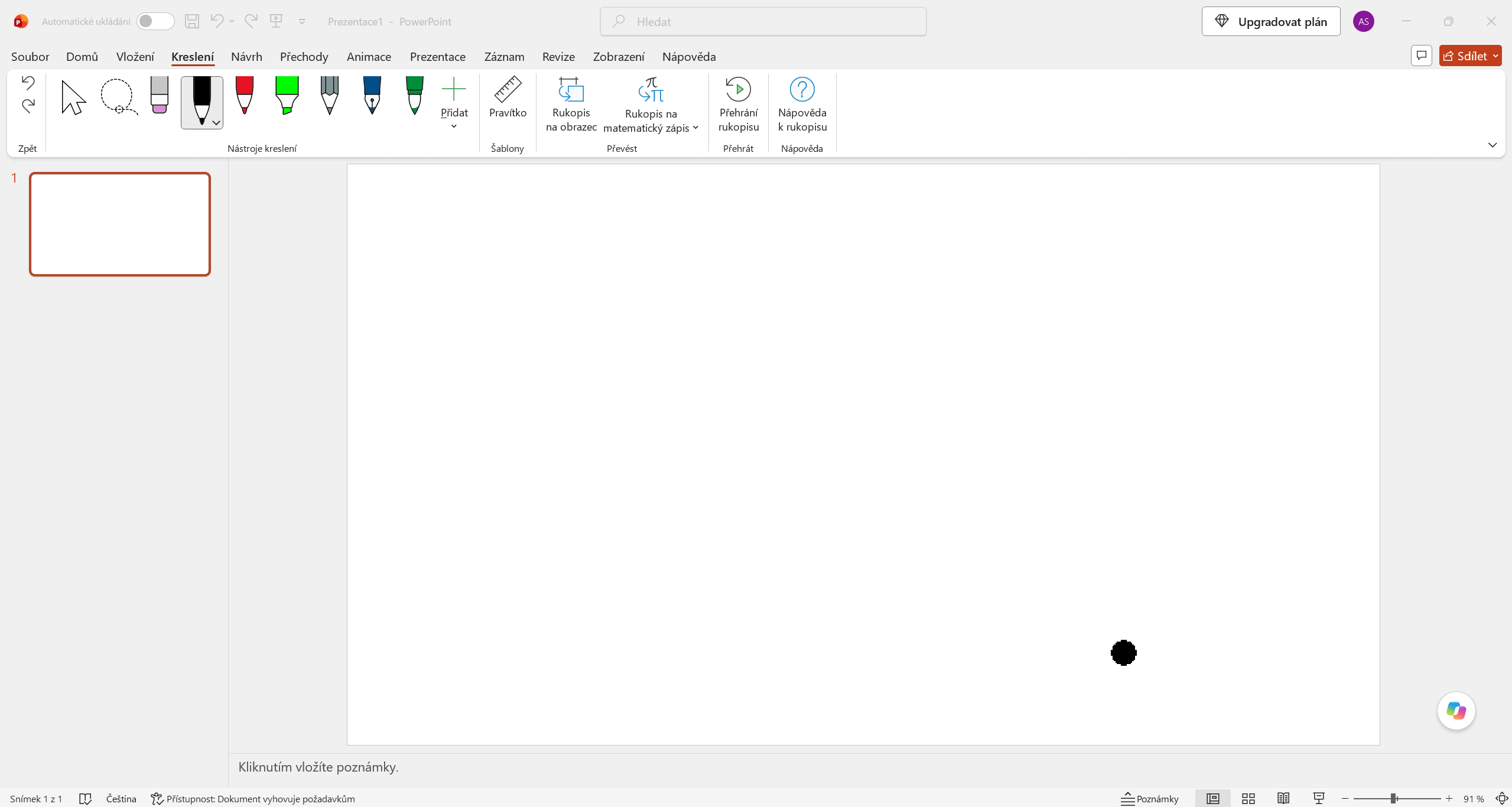 Animace přehrávání postupu vytváření rukopisu v Microsoft PowerPointu - Základy Microsoft PowerPoint
