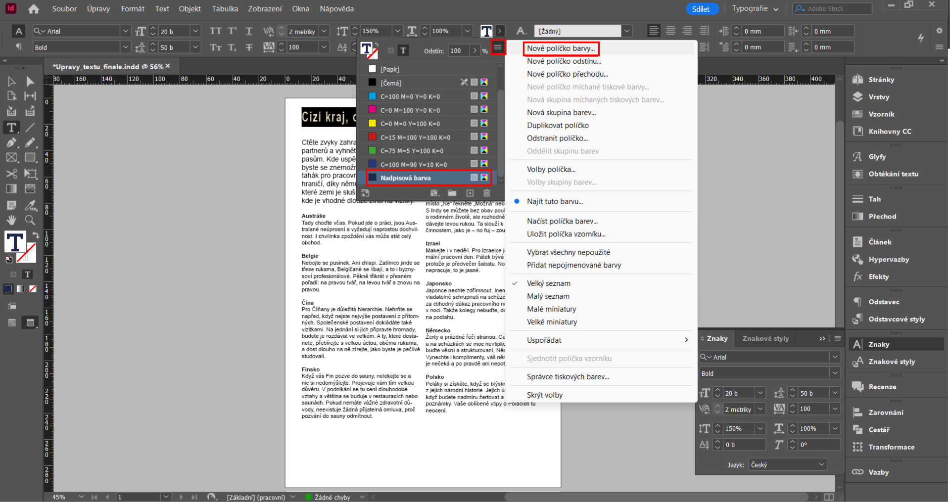 barva_nadpis_policka - Pokročilá tvorba v Adobe InDesign