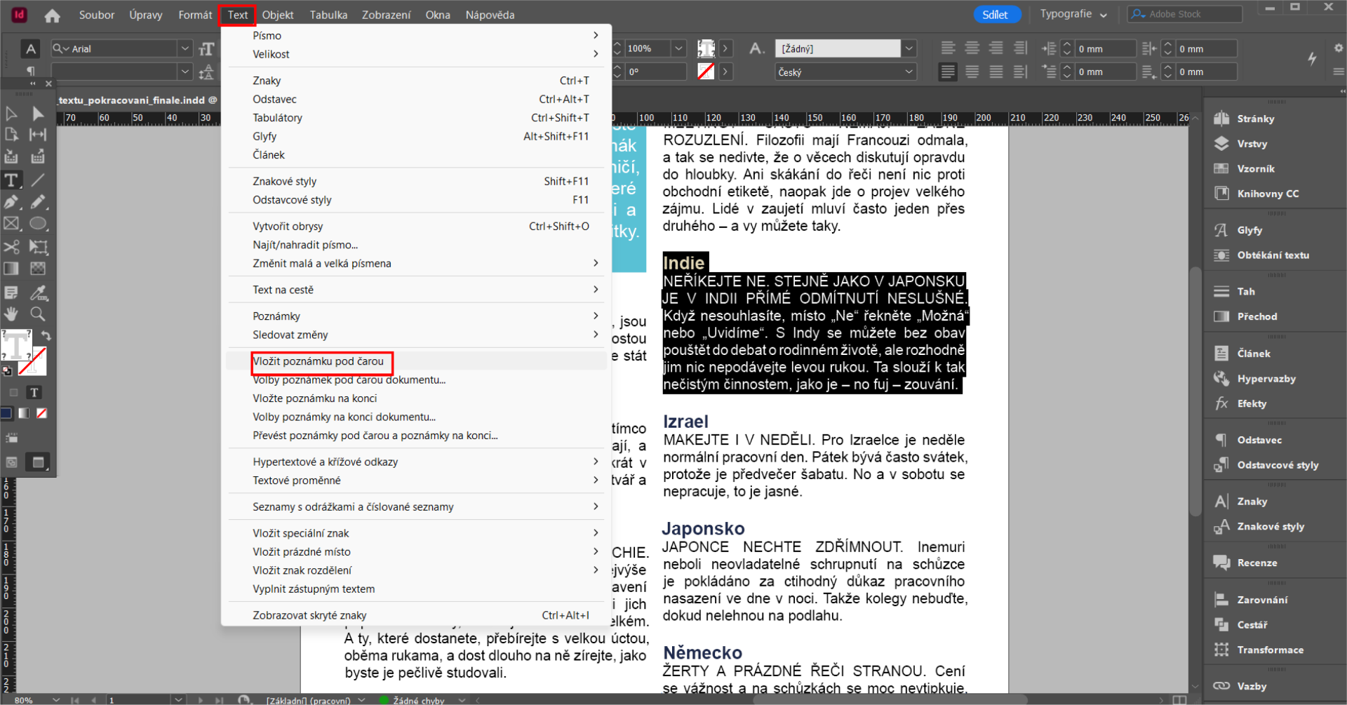 poznamky_pod_carou - Pokročilá tvorba v Adobe InDesign