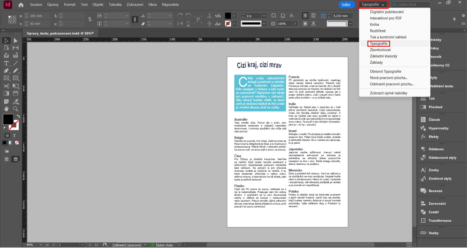 nastaveni_typografie - Pokročilá tvorba v Adobe InDesign