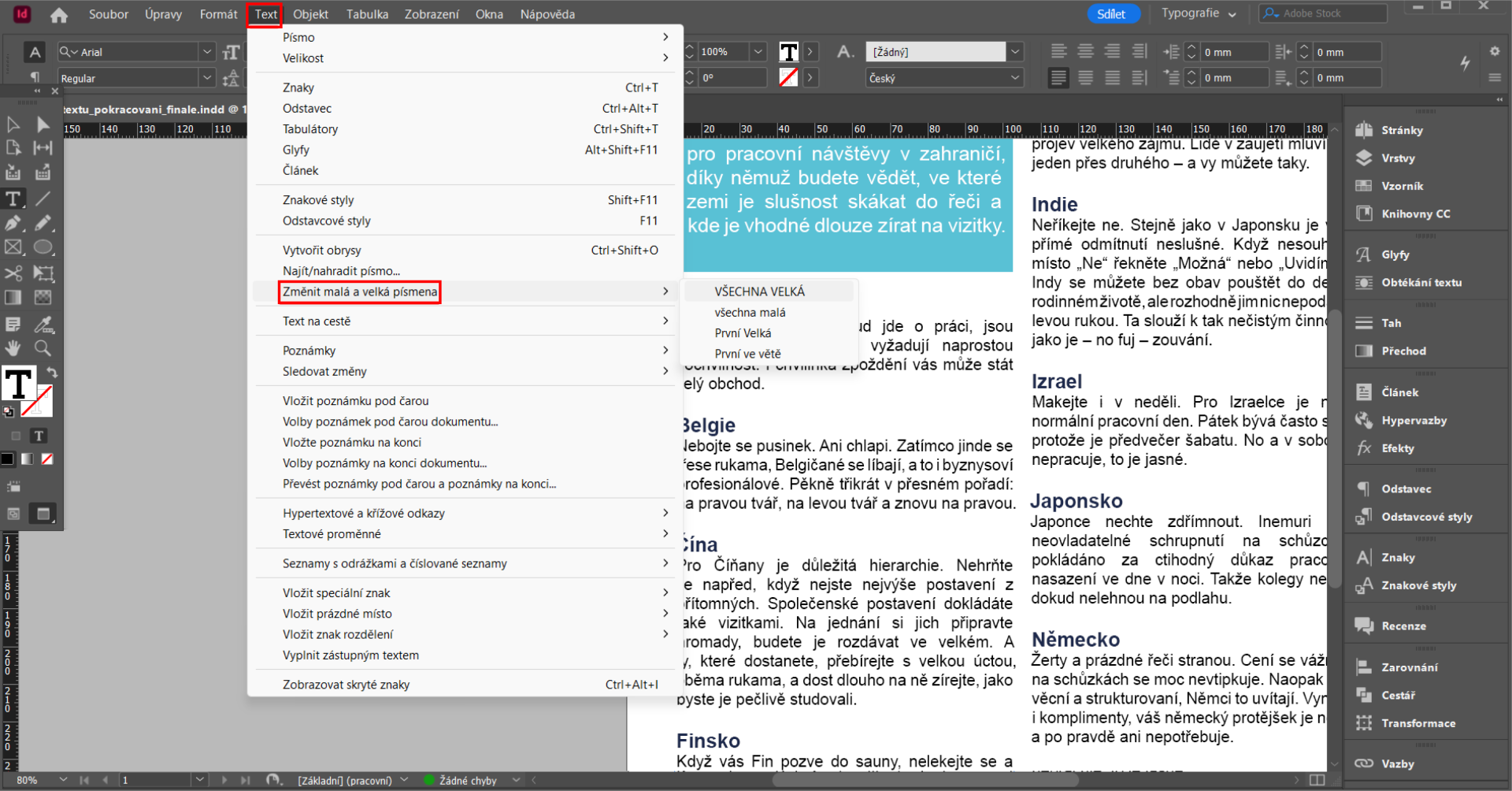 velka_pismena - Pokročilá tvorba v Adobe InDesign