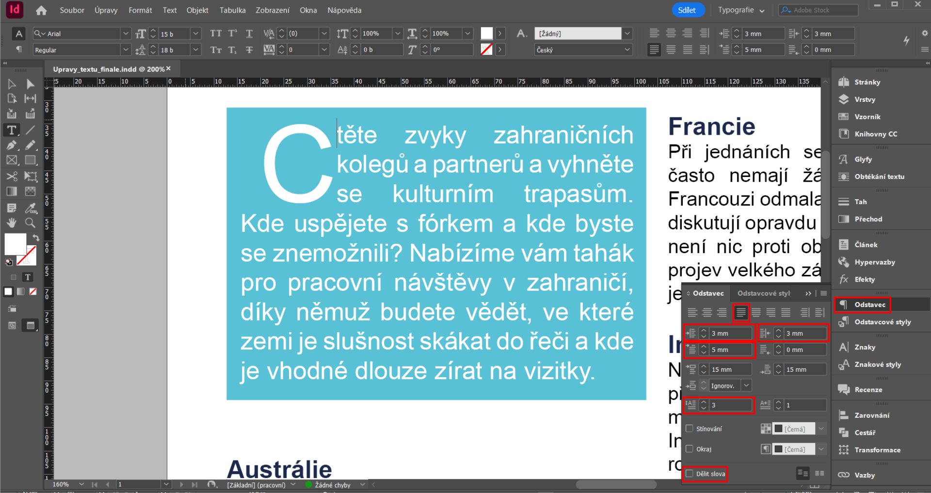 hlavni_odstavec_dokumentu - Pokročilá tvorba v Adobe InDesign