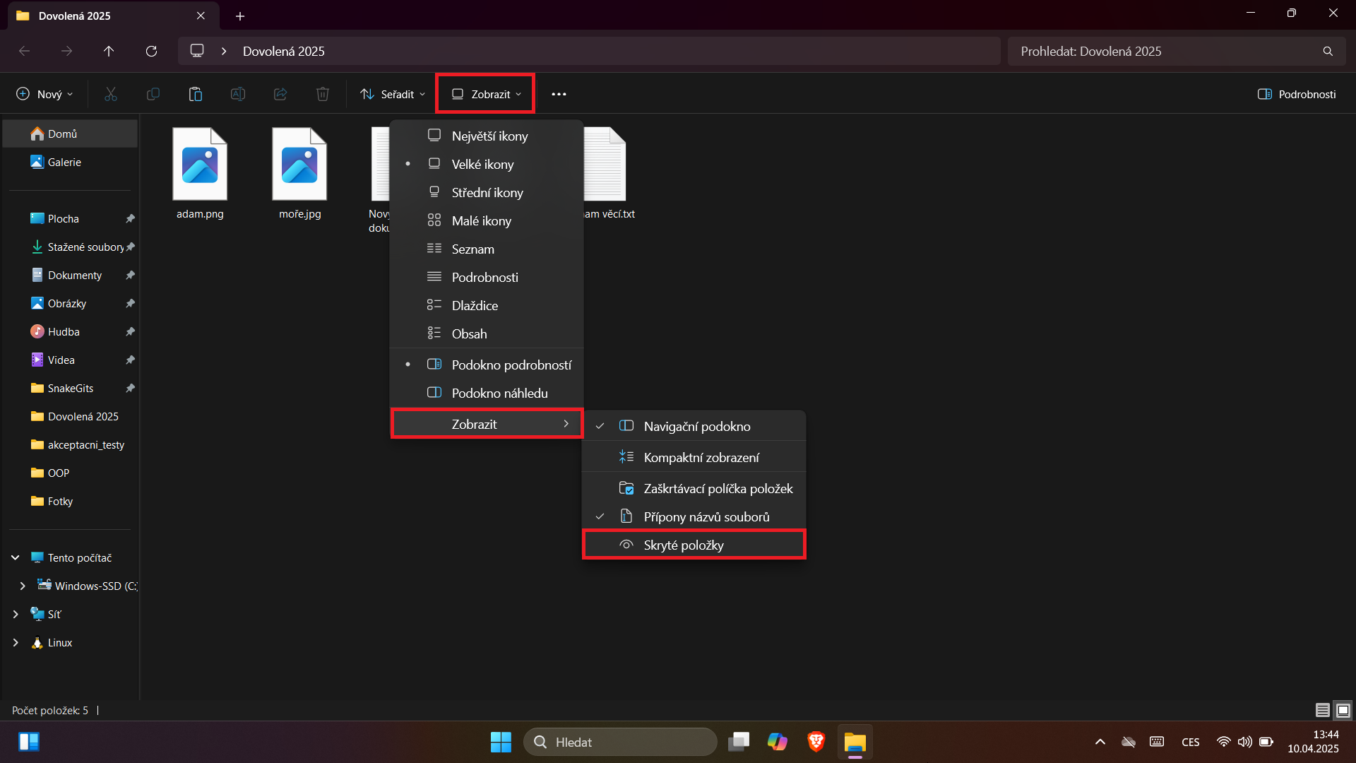 Zobrazení přípon souborů - Základy práce s PC a internetem
