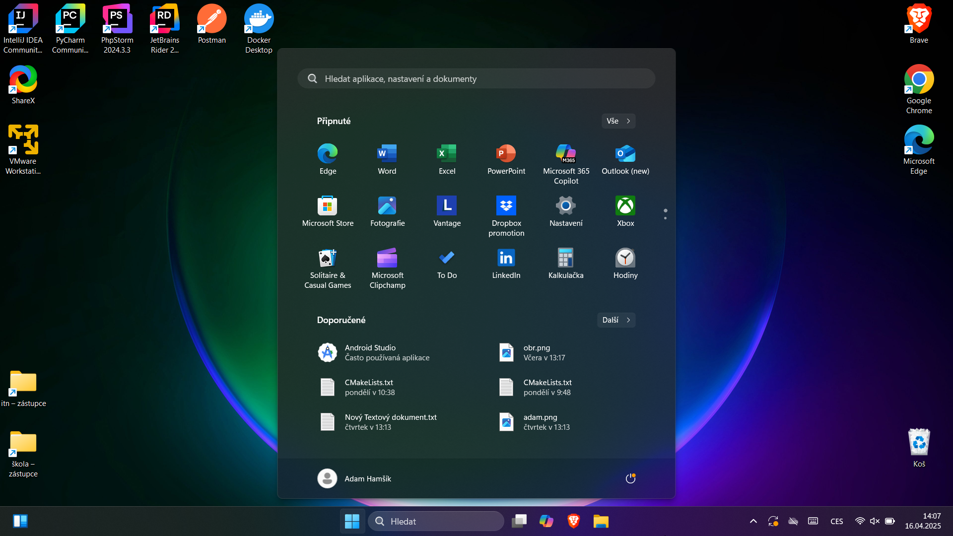 Nabídka Start - Základy práce s PC a internetem