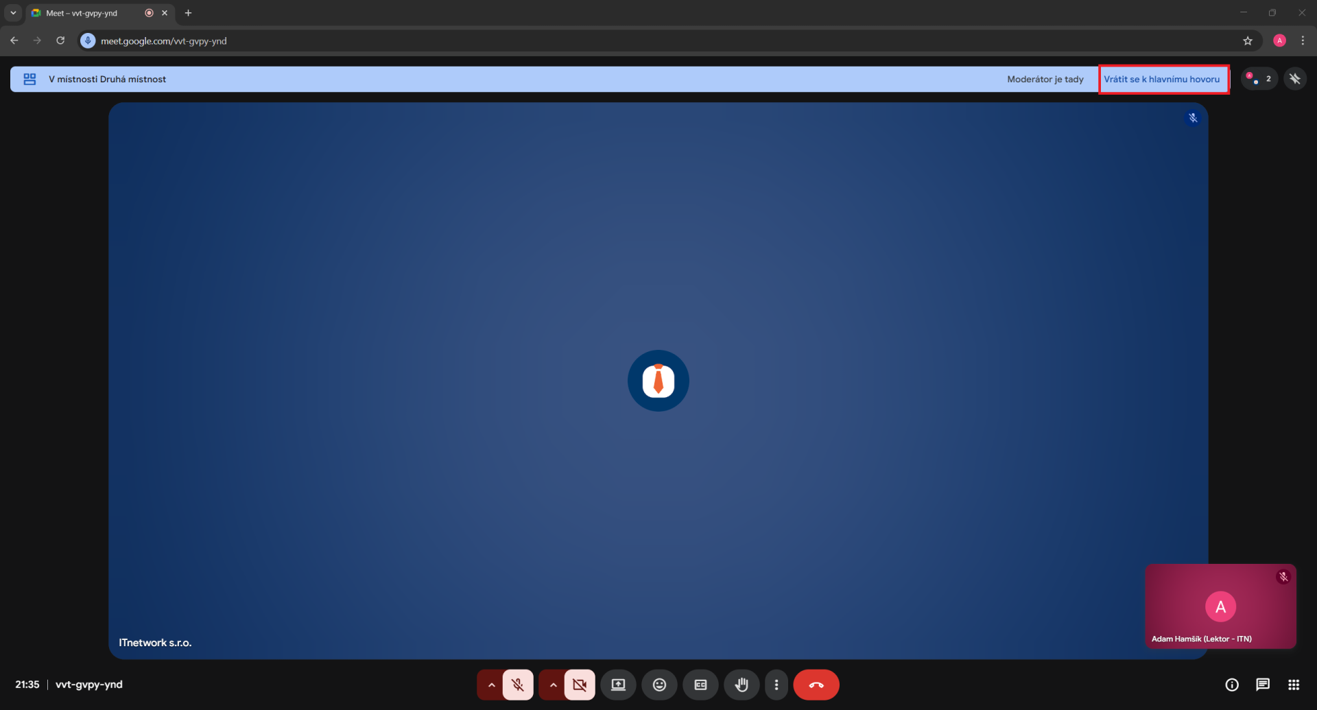 Odchod z dílčí místnosti