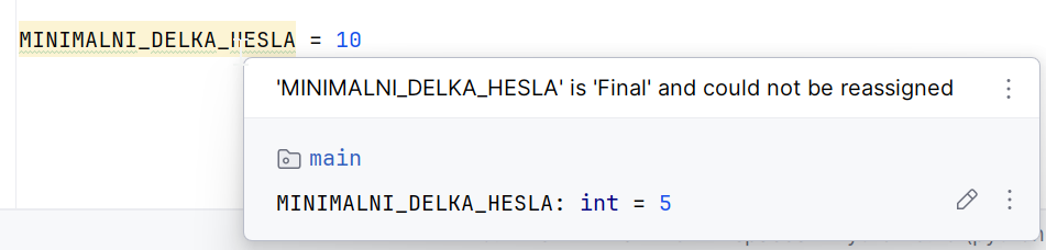 Konstanta v Pythonu - Objektově orientované programování v Pythonu